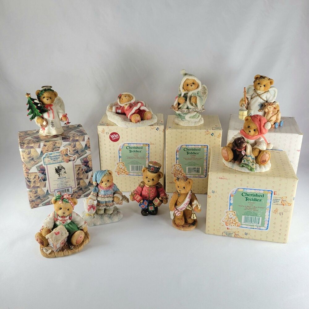 Cherished Teddies Christmas Holiday Set Lot Ariel Ingrid Goose Carol Sharon Lee